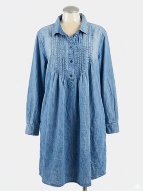 Given Kale Light Wash Light Blue Denim Tunic Dress Plus Size 2X